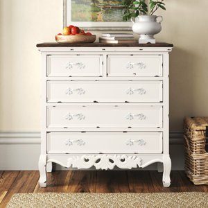 Martelle Solid Wood 5 - Drawer Accent Chest