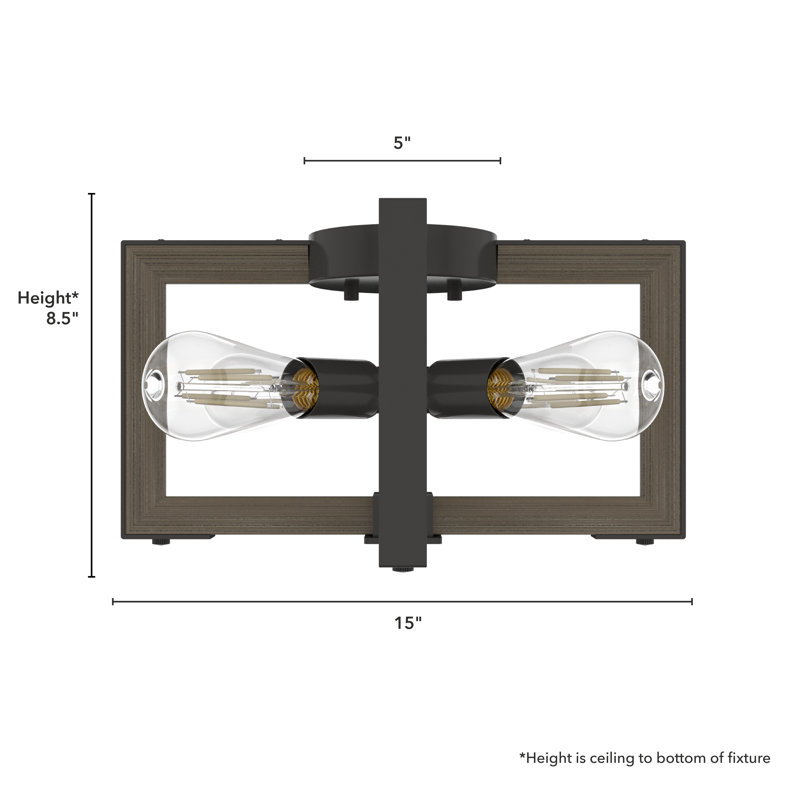 Woodburn 4 Light Flush Mount Ceiling Light Fixture, Noble Bronze