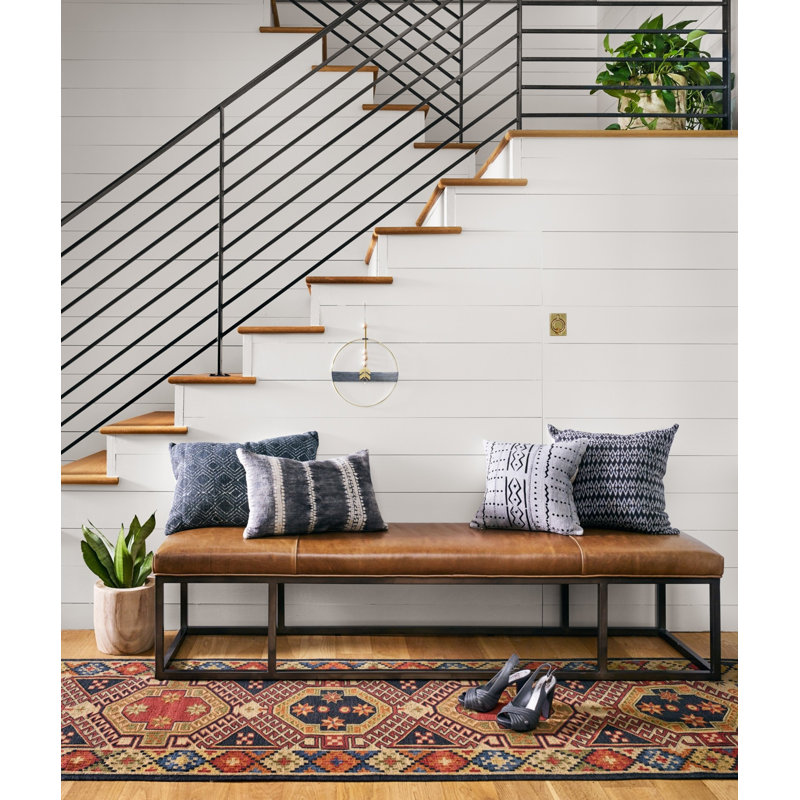 Beaumont Leather Bench, Rider Black
