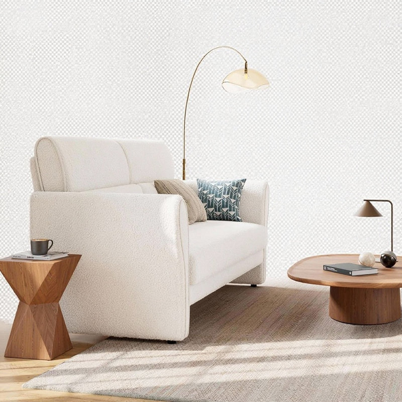 Causeuse moderne avec dossier haut et coussins lombaires amovibles