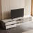 Nyazia 70.86" White TV Stand with Drawers and Sliding Acrylic Glass Door, Modern Entertainment Centre