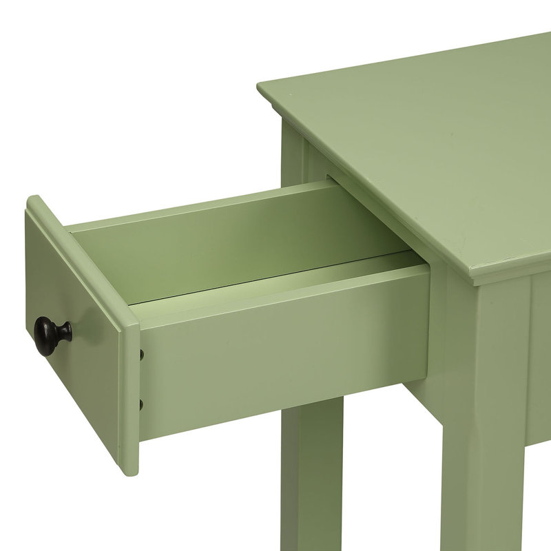 Light Green Accent Table with Bottom Shelf