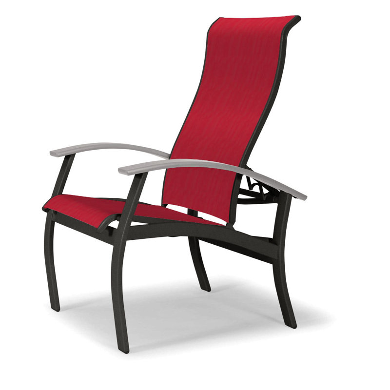 Chaise de patio Askar, Rouge 1D Sunbrella®, Blanc, Graphite texturé