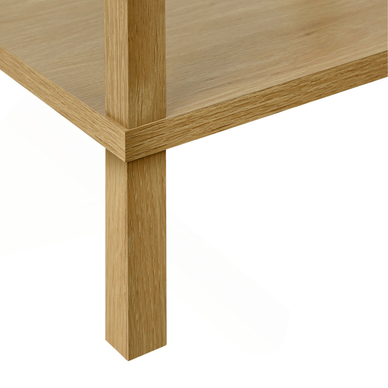 Table d'appoint, table de bout, table de chevet, table d'appoint, tiroir de rangement, chambre à coucher, salon, stratifié naturel à 2 niveaux
