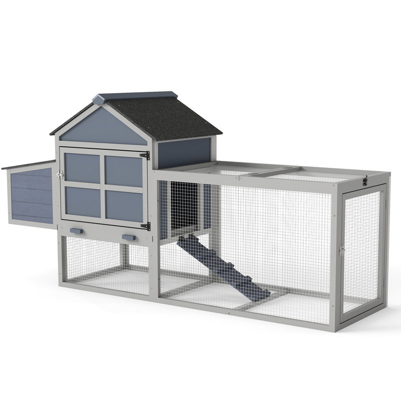 Cage à volaille grise avec nichoir, salle de repos et système de collecte d'œufs pour la productivité