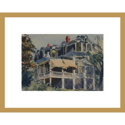 Le toit de la mansarde par Edward Hopper - impression giclée encadrée