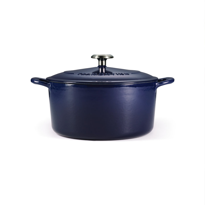 Tramontina Bestow Enameled Cast Iron Round Gourmet Dutch Oven, 6.5 qt, Cobalt Blue