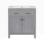 Meuble-lavabo pour salle de bain avec lavabo en céramique avec 2 portes et une tablette-775793969