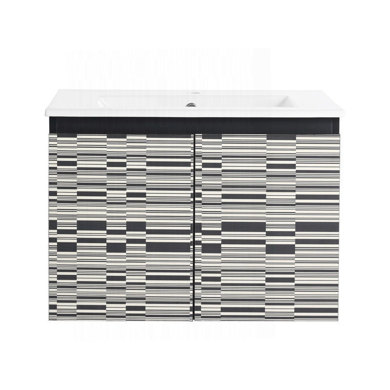 24'' Floating Wall-Mounted Bathroom Vanity With Ceramics Sink & Soft-Close Cabinet Door, KD-Package, 24" W