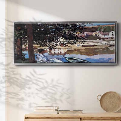 The river has burst its banks by Monet - Framed Canvas