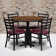 Jinnie 36'' Round Laminate Table Set with X-Base and 4 Ladder Back Metal Chairs