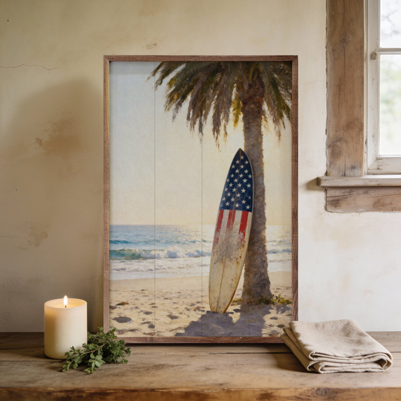Planche de surf patriotique, H 24 po x l 16 po