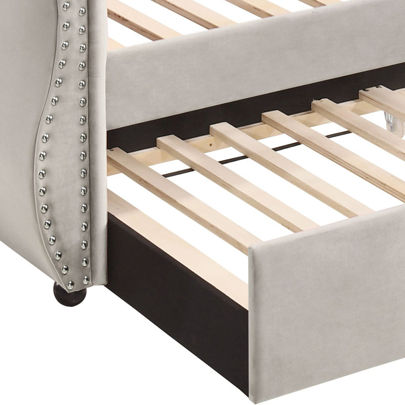Lit de jour simple avec couchette Perkins, gris