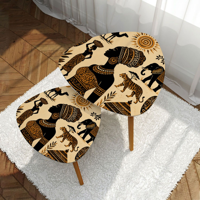 Ensemble de 2 tables basses gigognes Triangle