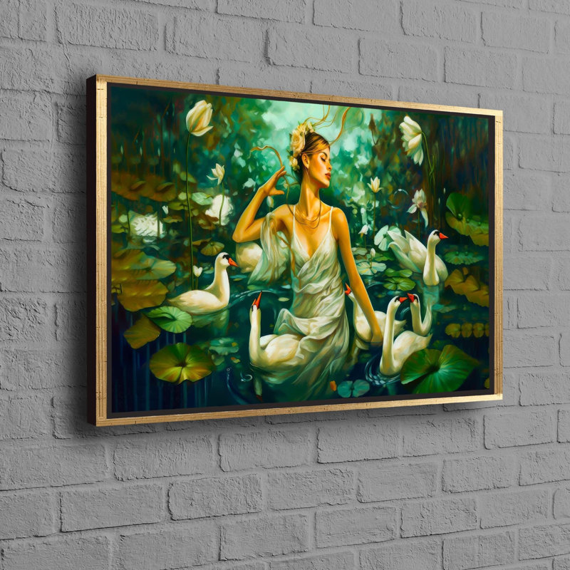 Print on Canvas, 25 cm H x 35 cm W, Framed Print without Mat, Gold