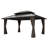 Double Roof Hardtop Metal Patio Gazebo with Curtains and Netting-110377484-110377485-110377481