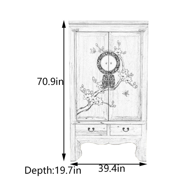 Hand-Painted Entryway Cabinet