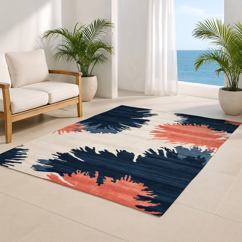 Watercolor Gray Indoor and Outdoor Area Rug, Rectangle 8' x 10'