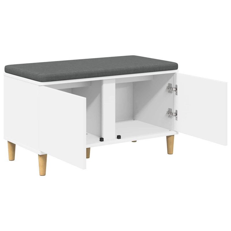 Storage Bench, 46cm H x 80cm W x 38cm D, White