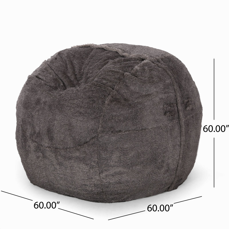 Pouf douillet moderne en fausse fourrure de 1,5 m, brun/beige