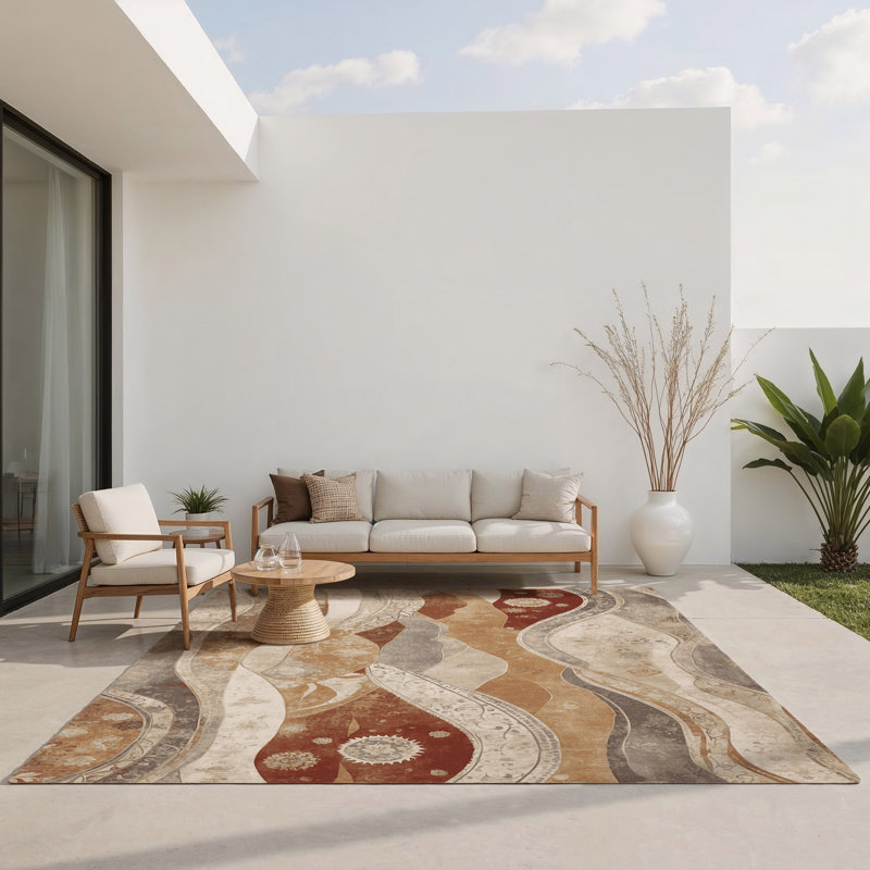 Gentle Erosion Indoor And Outdoor Area Rug, Rectangle 4' x 6'