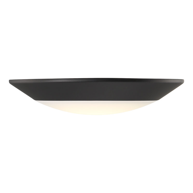Maislynn Acrylic LED Flush Mount in Black, Black