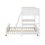 Lit simple superposé au dessus d'un lit double avec bureau-1321949574