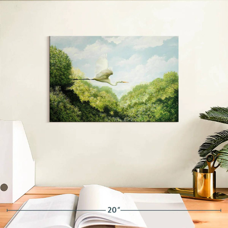 Brampt Flying Egret, 8" H x 12" W