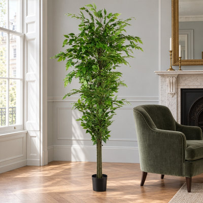 180 cm H Faux Palm and Foliage Tree Plant in Plastic Pot Liner