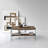 Arignote Modern Solid Wood Coffee Table with Tempered Glass Sides and Shelf 29.53" W