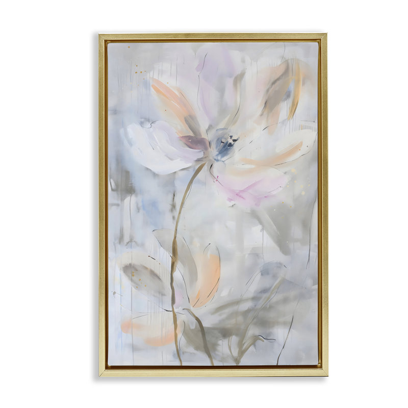 Toile abstraite avec éclaboussures florales abstraites, conception par LSR Creative Studio, H 31 po x l 21 po