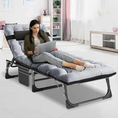 Reinforced and thick folding camping bed