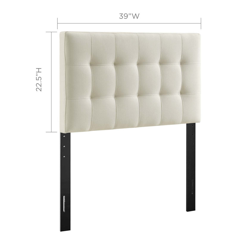 Lily Upholstered Fabric Headboard, Ivory, Twin