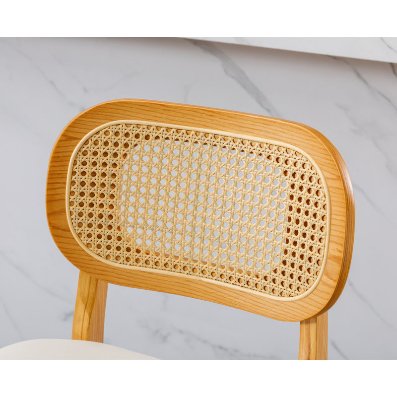 Aliysha Upholstered Counter Stool, White PU Leather