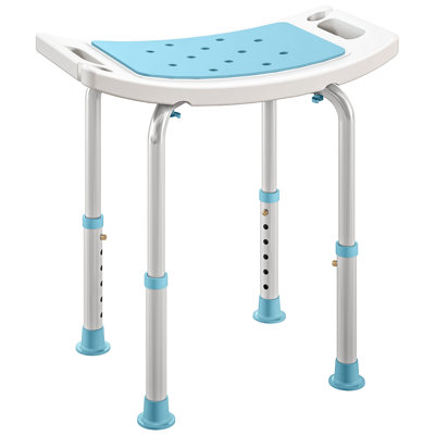 HOMCOM Adjust Aluminium Bath Stool Shower Non Slip w/ Shower Hole