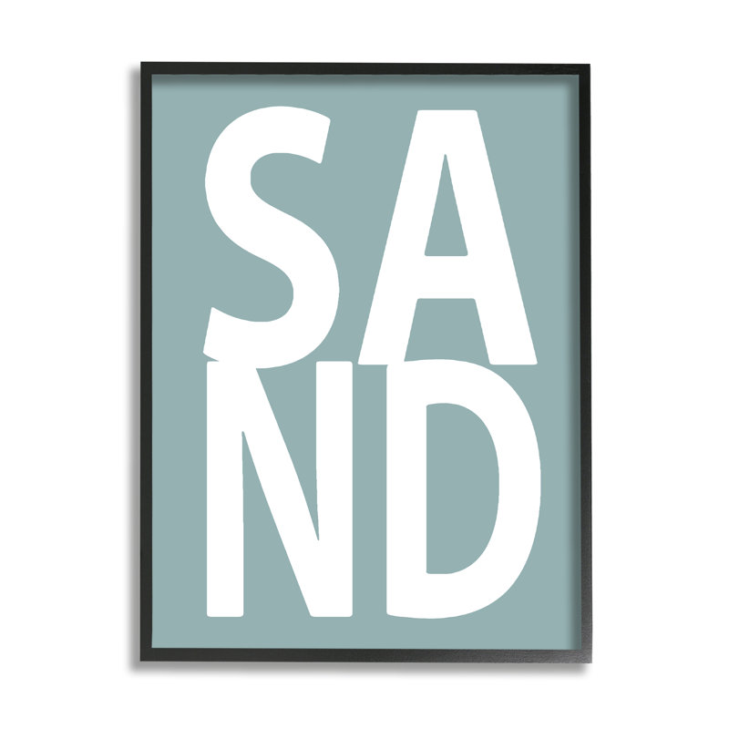 «Sand Expression Summertime Beach» par Jamie MacDowell - Cadre flottant, impression sur bois, Giclée encadrée noir minuit