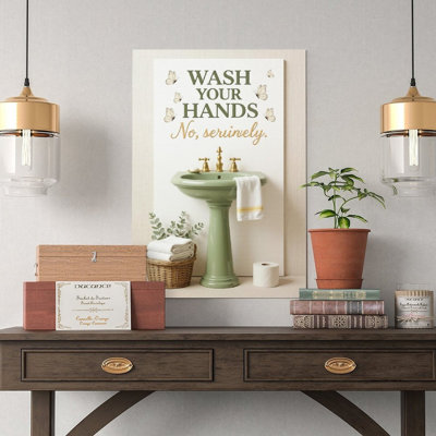 Canvas Wall Art Wash Your Hands Canvas Wall Art,Funny Bathroom Quote Print Vintage Poster Print Home Decor