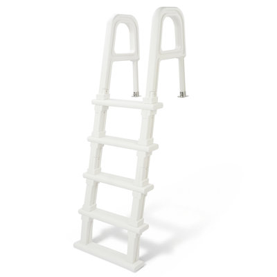 Winado Adjustable 5-Step White HDPE Ladder for 48"-54" Inground Pools