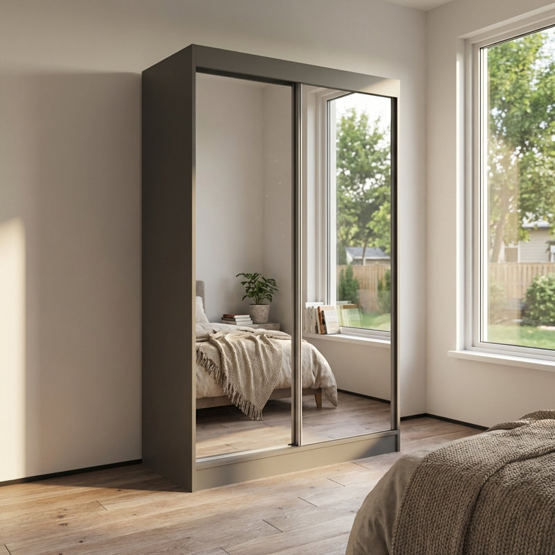 Armoire Jelinek 59 "avec tablettes réglables, tringle, Gris, H 80 po x l 47 po x P 25,5 po