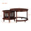 Table basse ronde et gigogne, six portes décoratives en verre en forme de bambou