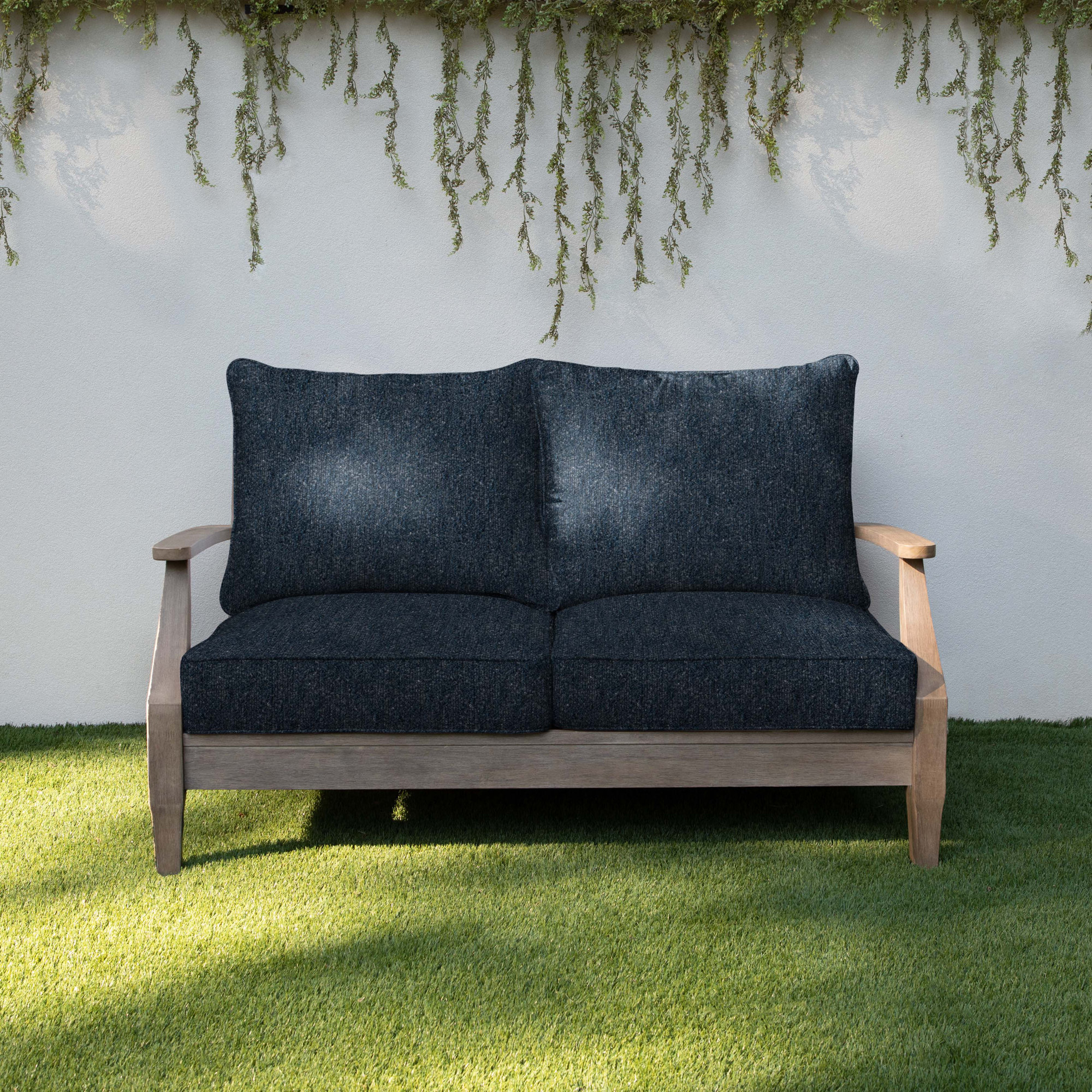 Sunbrella® Boucle Outdoor Loveseat Cushion, Improve Indigo Sunbrella®
