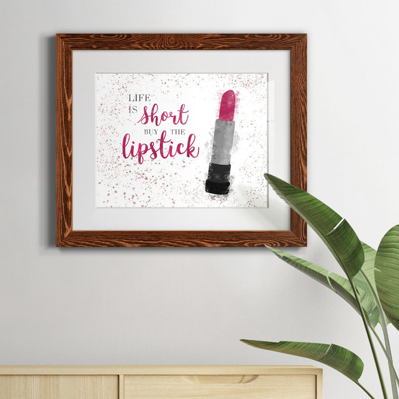 Achetez le cadre photo rouge à lèvres imprimé sur papier, Papier avec cadre érable, H 24 po x l 18 po x P 1,5 po