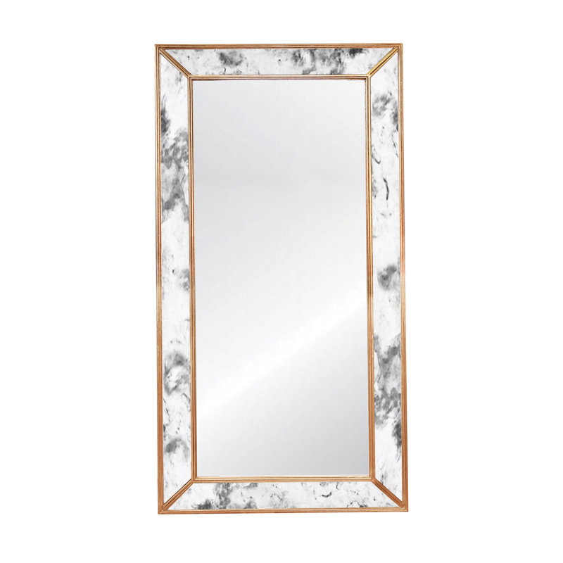 Dion Glam 30x60 Contemporary Wood Full Length Mirror in Gold