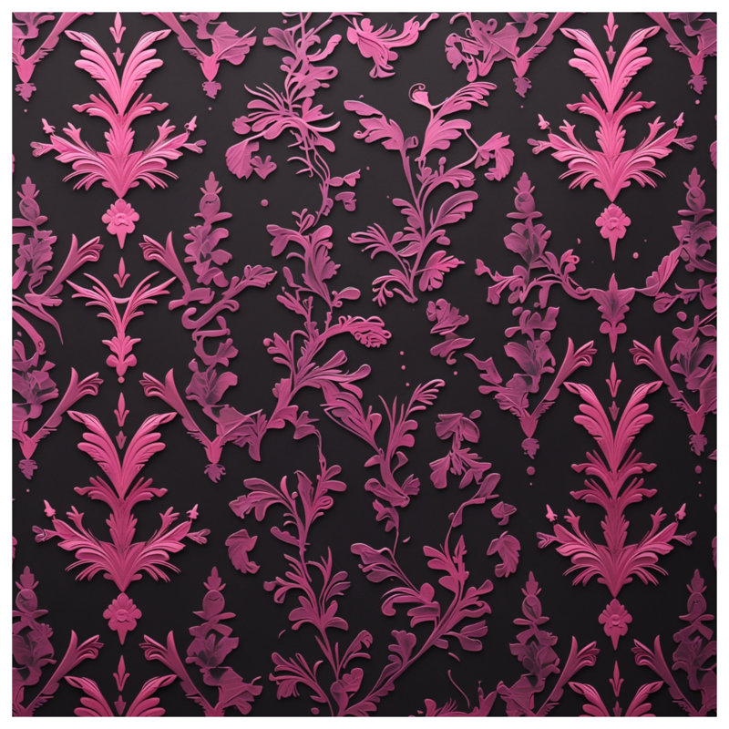 Rideaux de douche roses en damas à motif floral extra longs, 70in W x 93in H