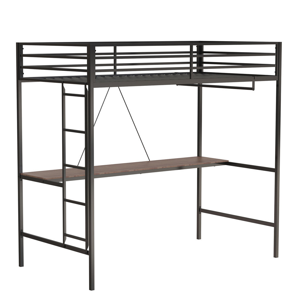Mason & Marbles Twin Loft Bunk Bed (Black) | Wayfair