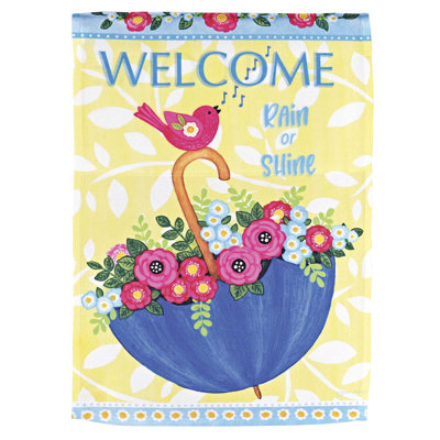 Flag Welcome Rain Or Shine 13x18