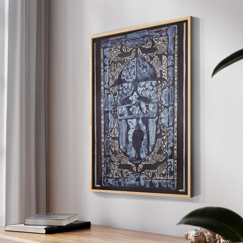 «Vintage Abstract Print», impression encadrée, Naturel, H 10 po x l 8 po