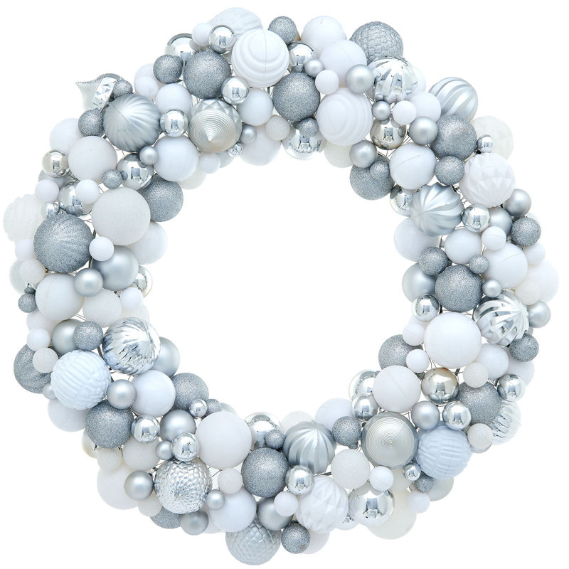 60cm Wreath, Silver