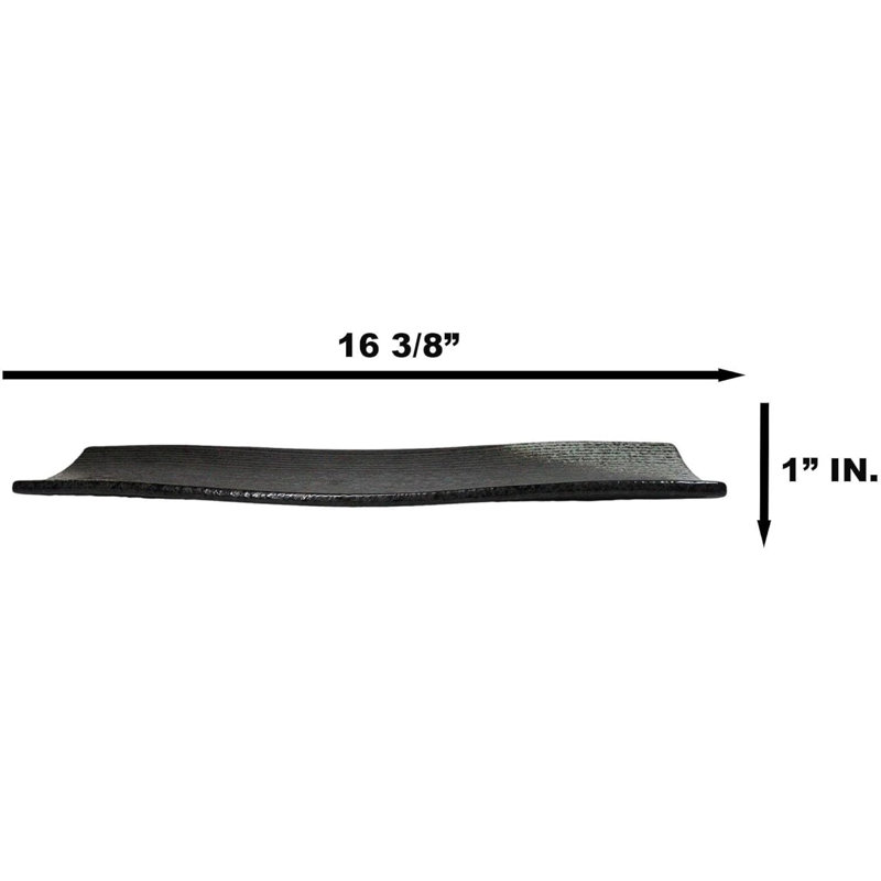 Grand plat de service rectangulaire allongé ondulé de 16,5 po Grey Hakumu Collection