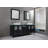 Ciel 74.4 " W Freestanding Standard Free Standing 2 Double Combined Vanity Unit Bathroom Vanity With Tempered Glass Top